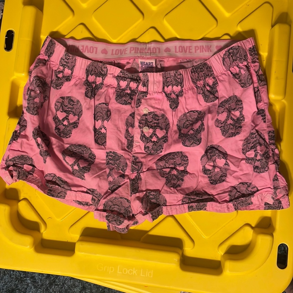 PINK skull pj shorts